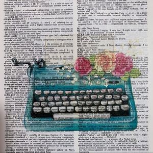 Dictionary Art Print Retro Typewriter, Vintage Art Print